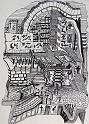 Friedhof 2, 1975, Tusche, 21x30